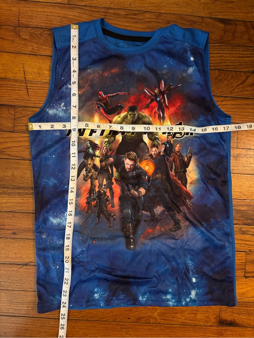 Marvel Blue Avengers Galaxy Print Kids Tank Top